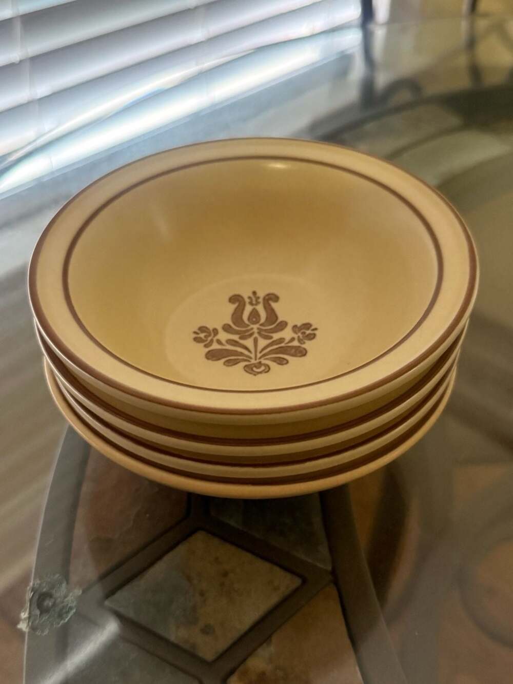Pfaltzgraff Village Rimmed Fruit Dessert Bowls Set of 4